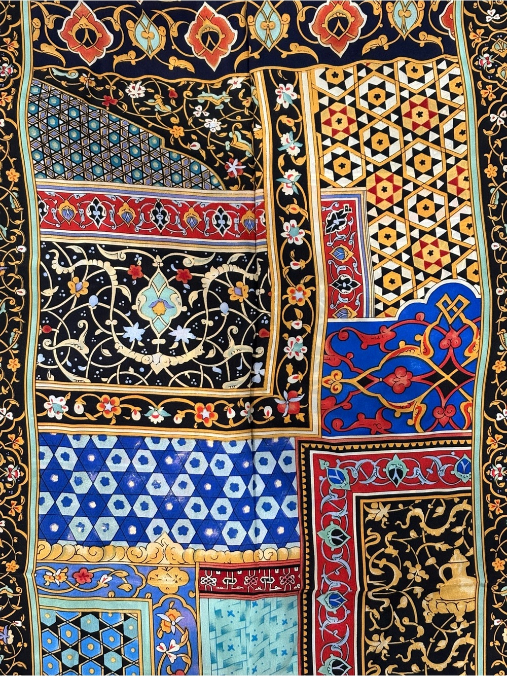 Vintage Metropolitan Museum of Art 100% silk scarf geometric Tezhip Islamic - Picture 2 of 10